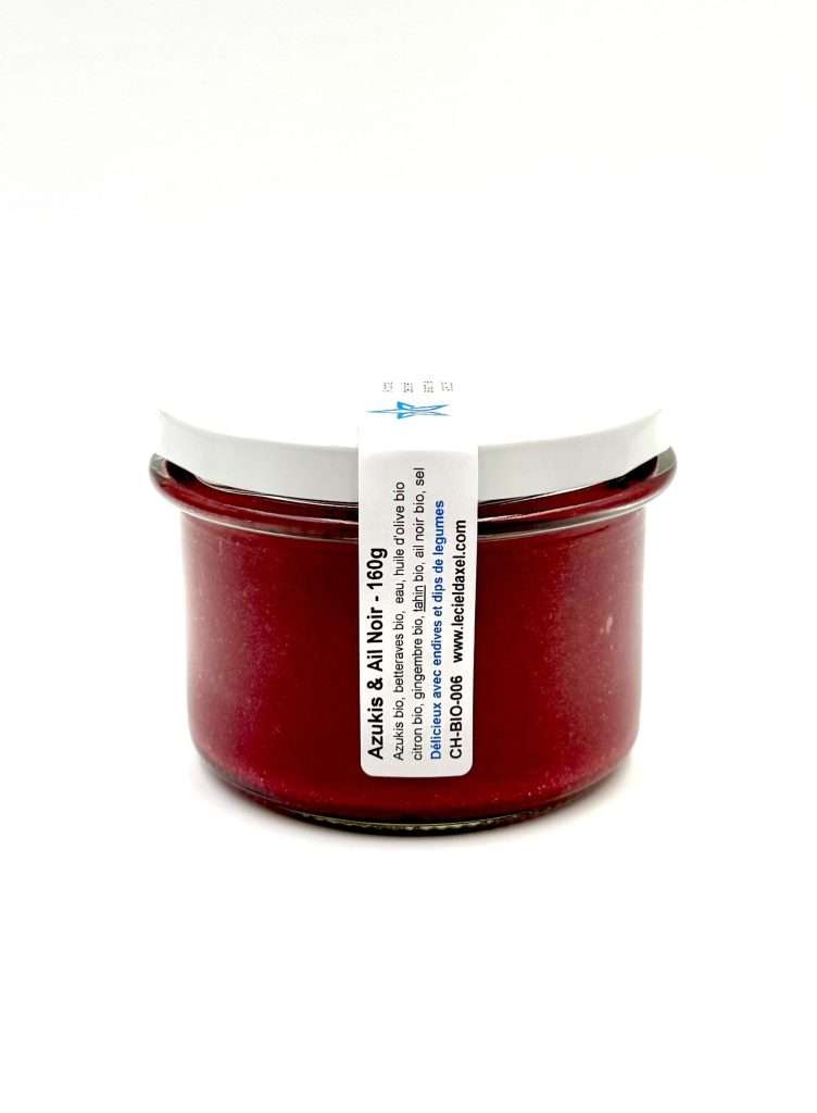 Pot de tartinades: Azukis, betterave, gingembre et ail noir bio