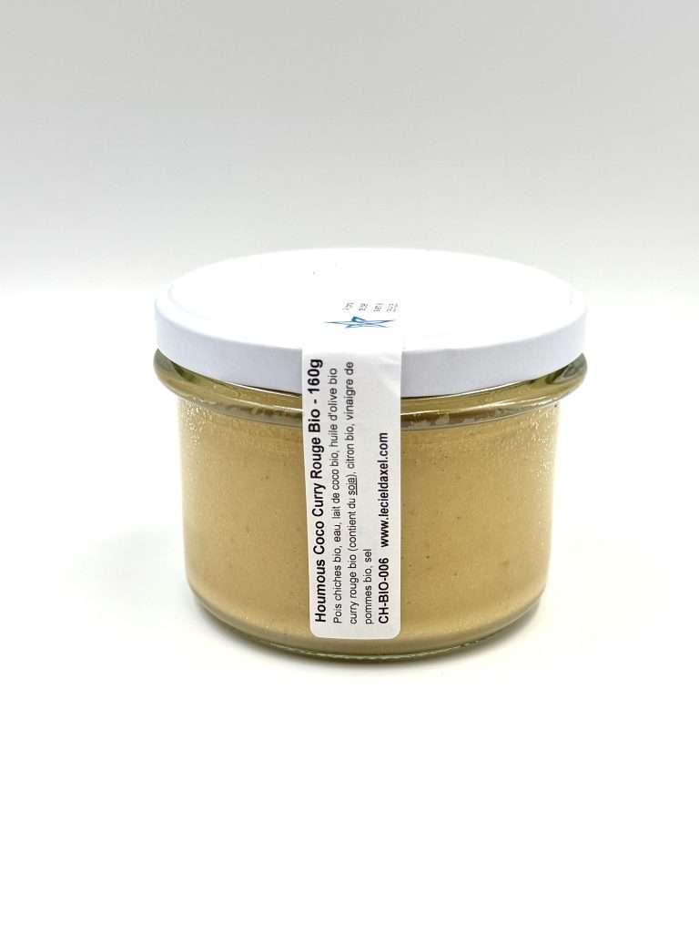 Pot de tartinade houmous coco et curry rouge de 160g
