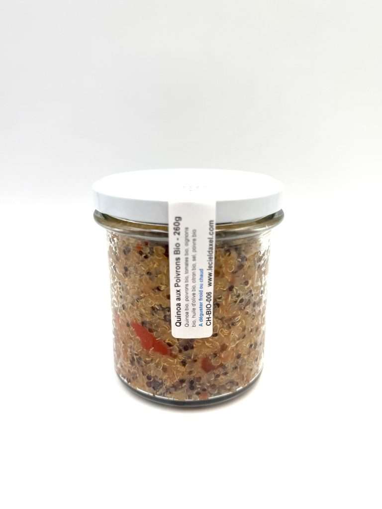 Pot de Quinoa aux poivrons bio, plat préparé