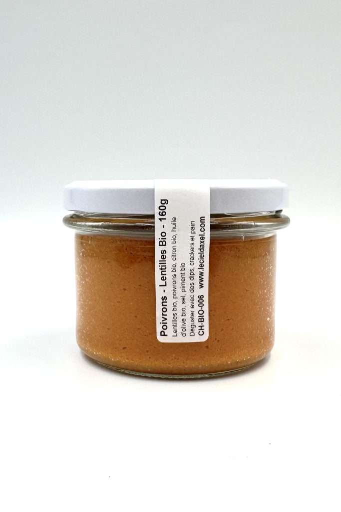 Pot de tartinade de poivrons grillés et lentilles corail de 160g