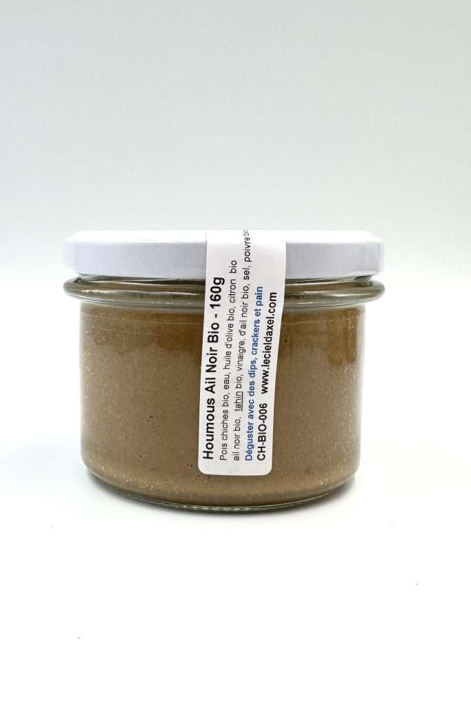 Pot de tartinade houmous à l'ail noir bio suisse de 160g