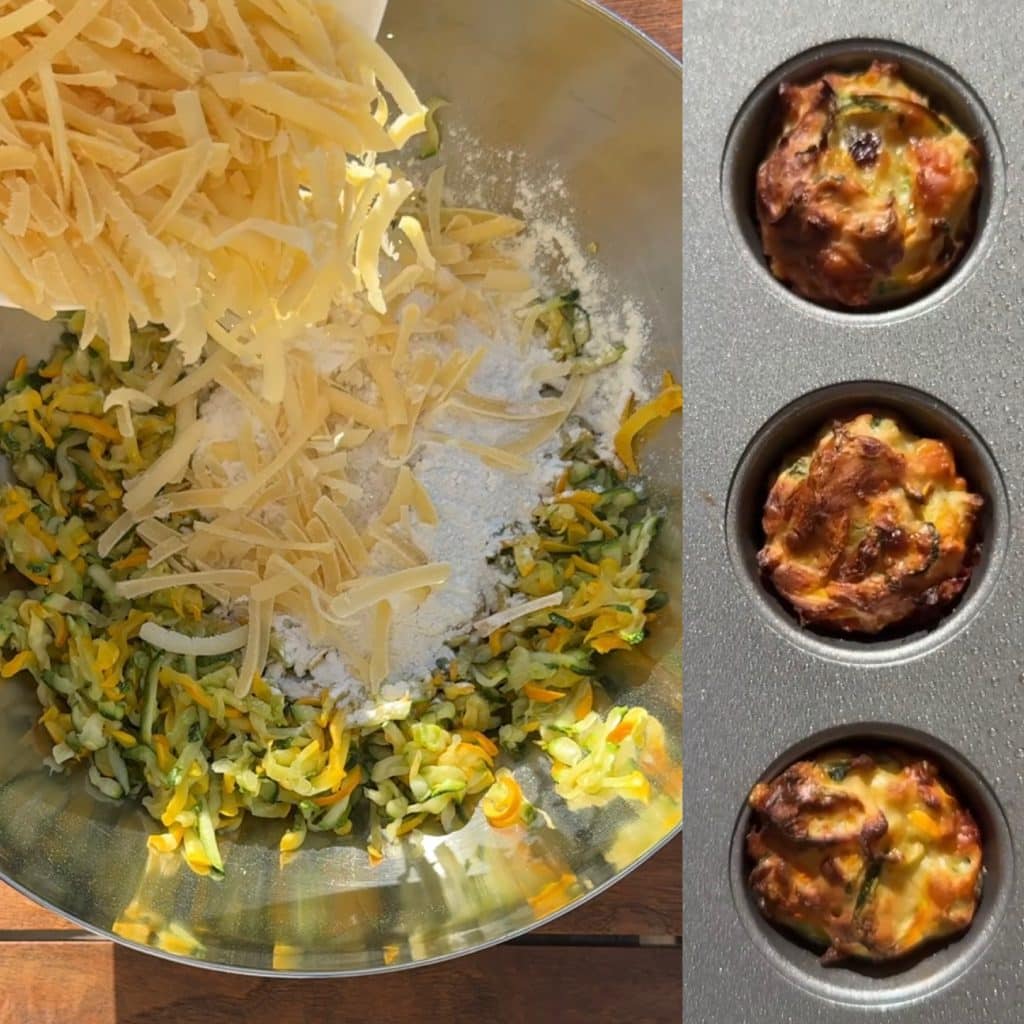 Recette de Croustillants aux courgettes avec fromage râpé et ail noir