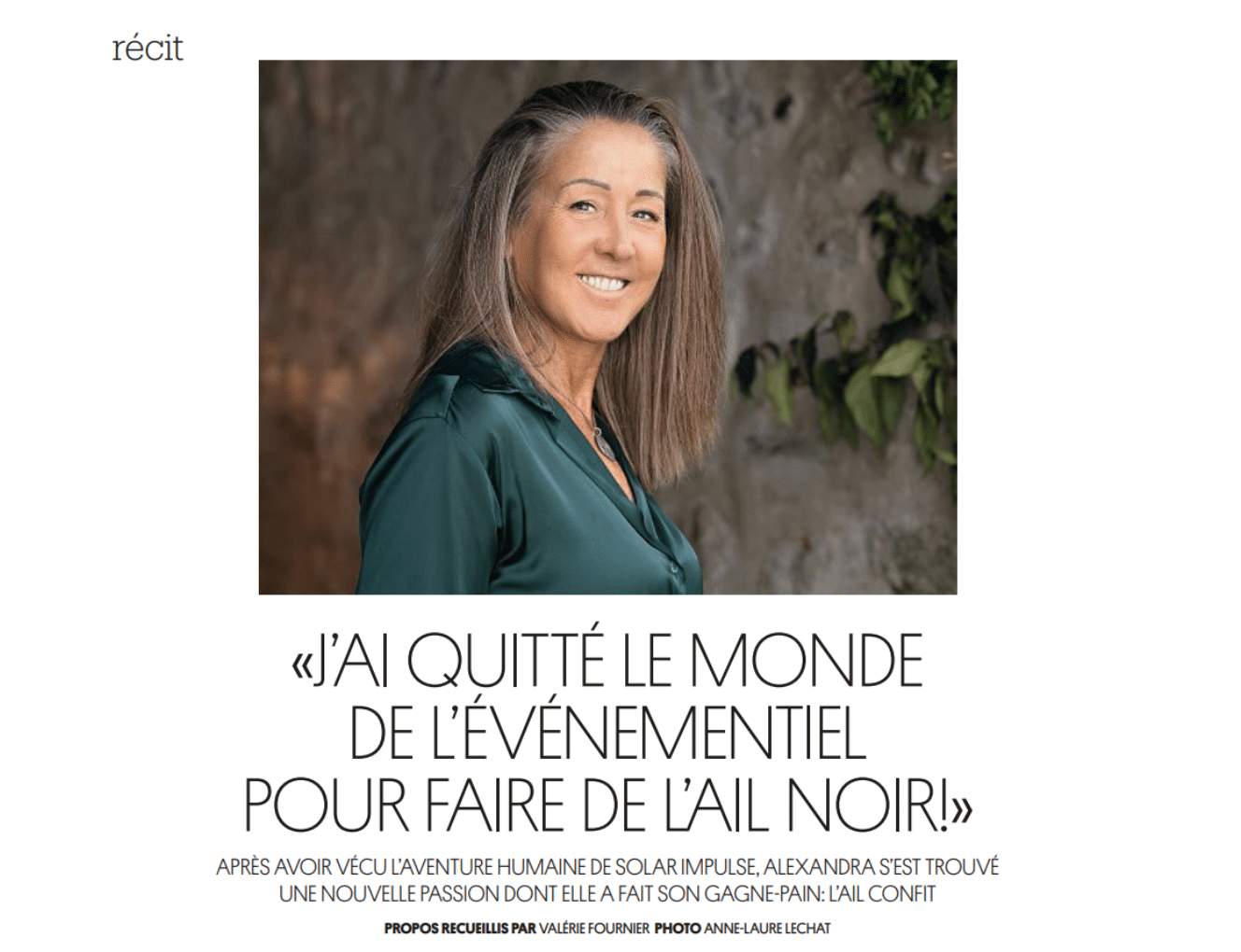 Article sur Alexandra Grand d'Hauteville dans le magazine Femina