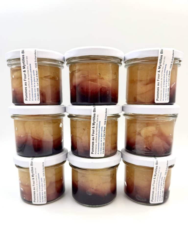pommes cuites au four avec confiture de myrtilles