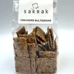 Crackers de la marque sakrak multigrains et sans gluten pour accompagner nos tartinades